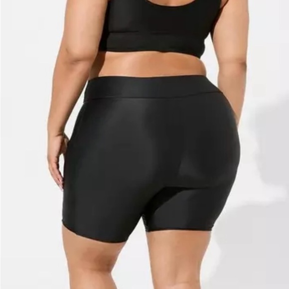 Torrid High Rise Swim Bike Shorts Deep Black Size 0 L/12 - Picture 3 of 7